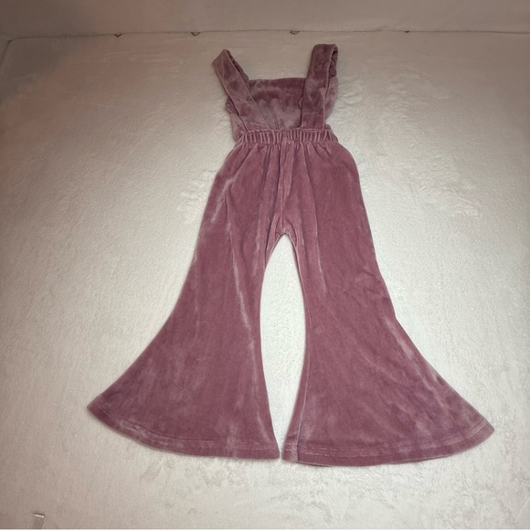 Bailey's Blossoms Pink/Purple Velvet Jumpsuit - Picture 3 of 5